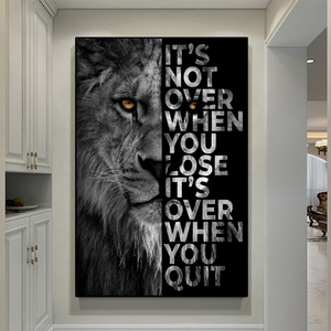 Motivational Quote Art Posters Wild Lion Letter Prints Canvas Painting Decorative Wall Art Picture Office Decor