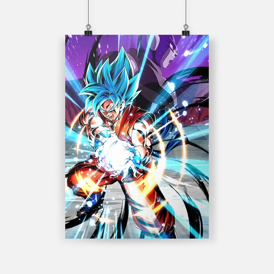 Goku Poster Wall Stickers Living Room Decor Wallpaper Oil Painting Dragon Ball Anime Canvas Paints Christmas Decoration Murals