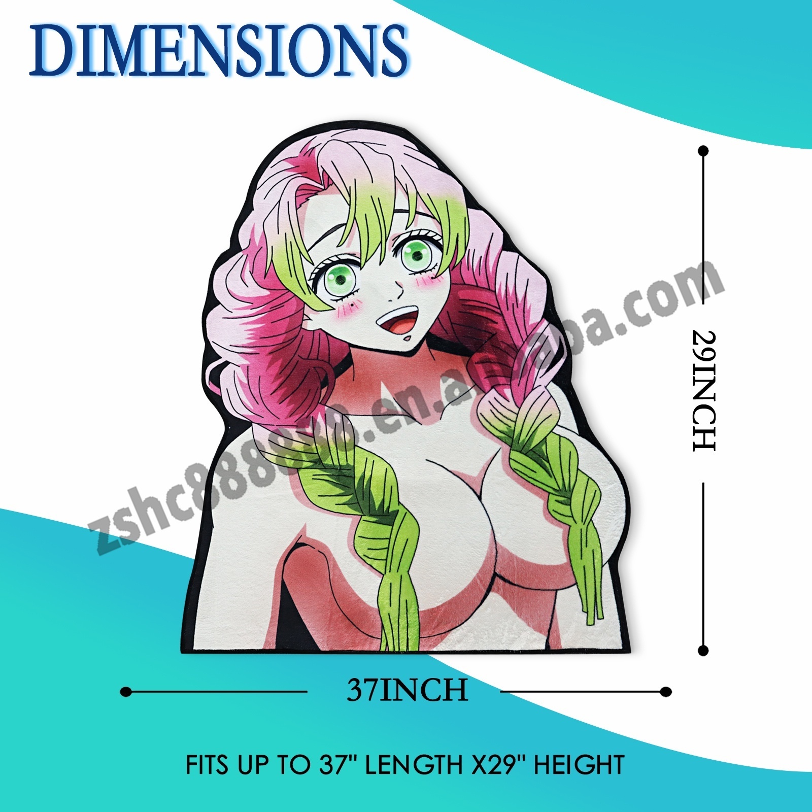 Anime Demon Slayer Area Rugs Cut Sexy Manga Girl Living Room Carpets Anti Slipped Kitchen Mat Home Decor