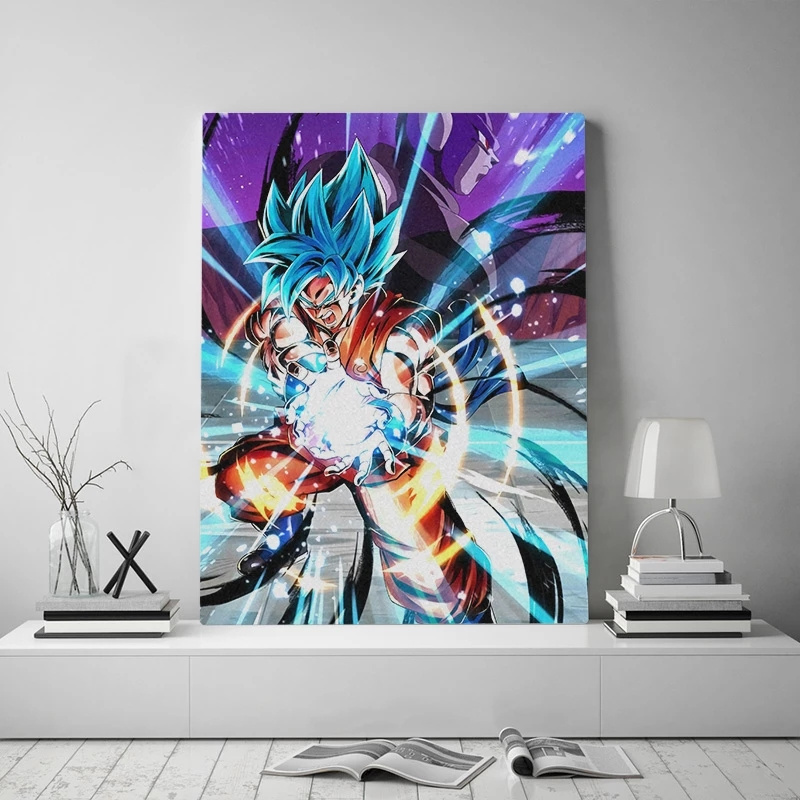 Goku Poster Wall Stickers Living Room Decor Wallpaper Oil Painting Dragon Ball Anime Canvas Paints Christmas Decoration Murals