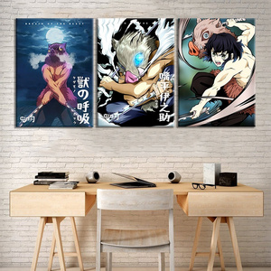 3designs Anime Demon Slayer Poster Manga Character Hashibira Inosuke Oil Painting Canvas Wall Art Bedroom Decor