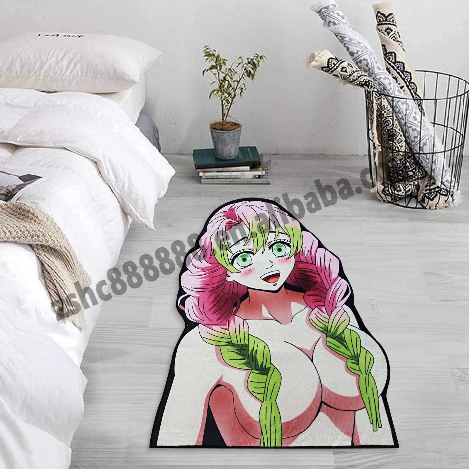 Anime Demon Slayer Area Rugs Cut Sexy Manga Girl Living Room Carpets Anti Slipped Kitchen Mat Home Decor