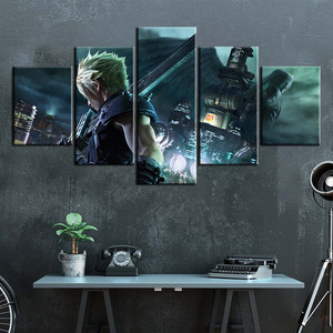 HD Print Oil Painting FF7 Remake Game Painting Cloud Strife Canvas Art Paints Wallpaper Wall Cover Home Decor Wall Art Stickers