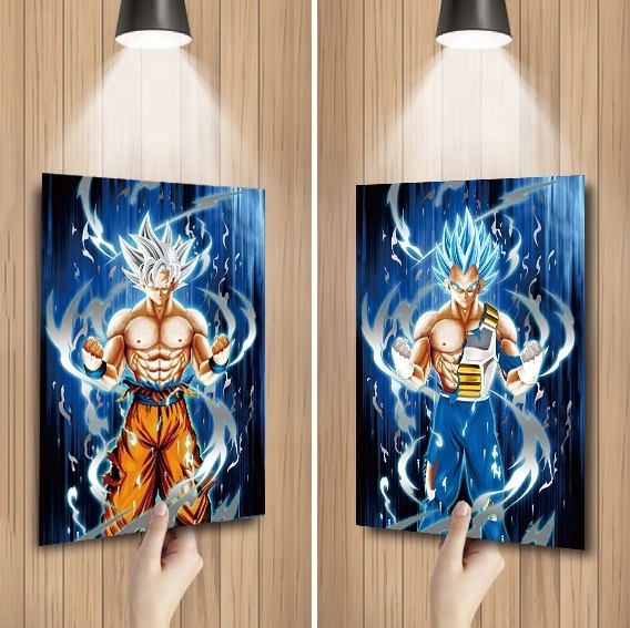 DBS Ultra Instinck Goku /vegeta Anime 3D Lenticular Poster Cartoon 3D Wallpaper 3D Lenticular Filp Picture Wall Art Decor