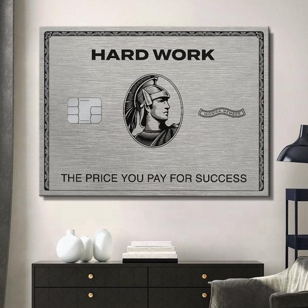 Motivational Canvas Hard Work Oil Painting Office Inspiration Success Words Poster Wall Art Home Decor