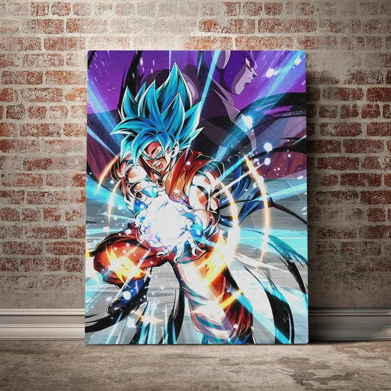 Goku Poster Wall Stickers Living Room Decor Wallpaper Oil Painting Dragon Ball Anime Canvas Paints Christmas Decoration Murals