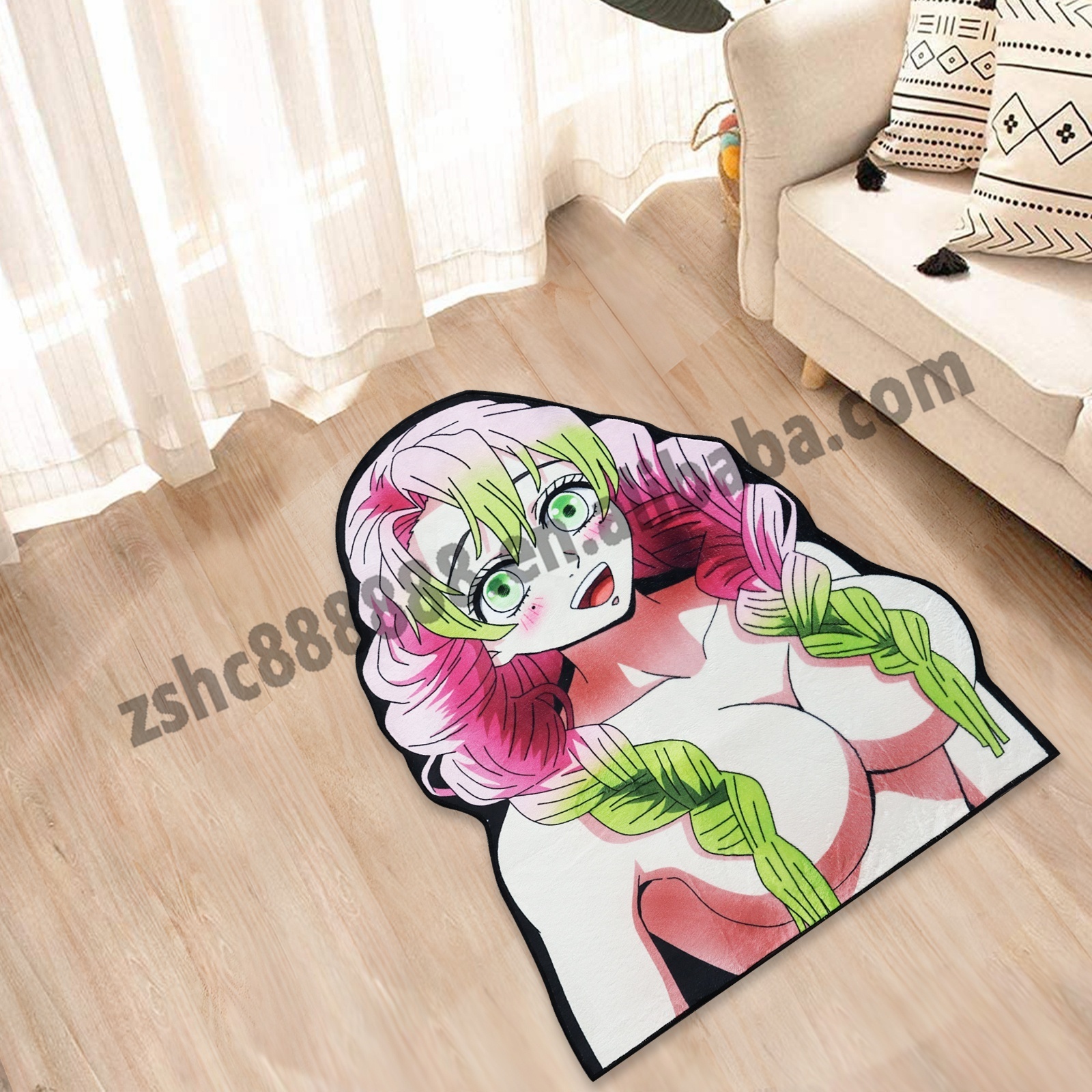 Anime Demon Slayer Area Rugs Cut Sexy Manga Girl Living Room Carpets Anti Slipped Kitchen Mat Home Decor