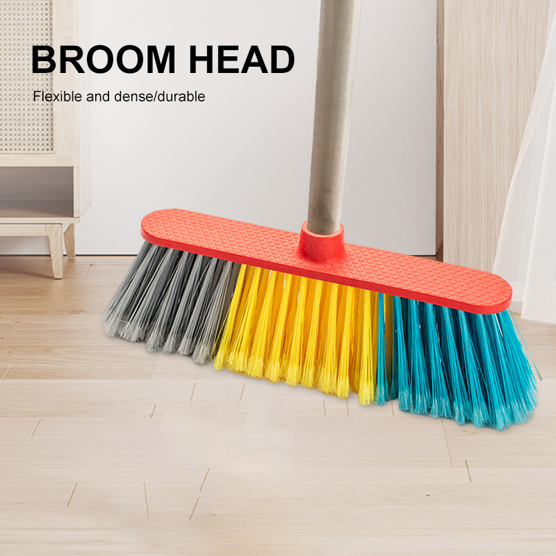 Lightweight Indoor Plastic Broom Head with Feathered Bristles for Home Cleaning Ideal for All Floors