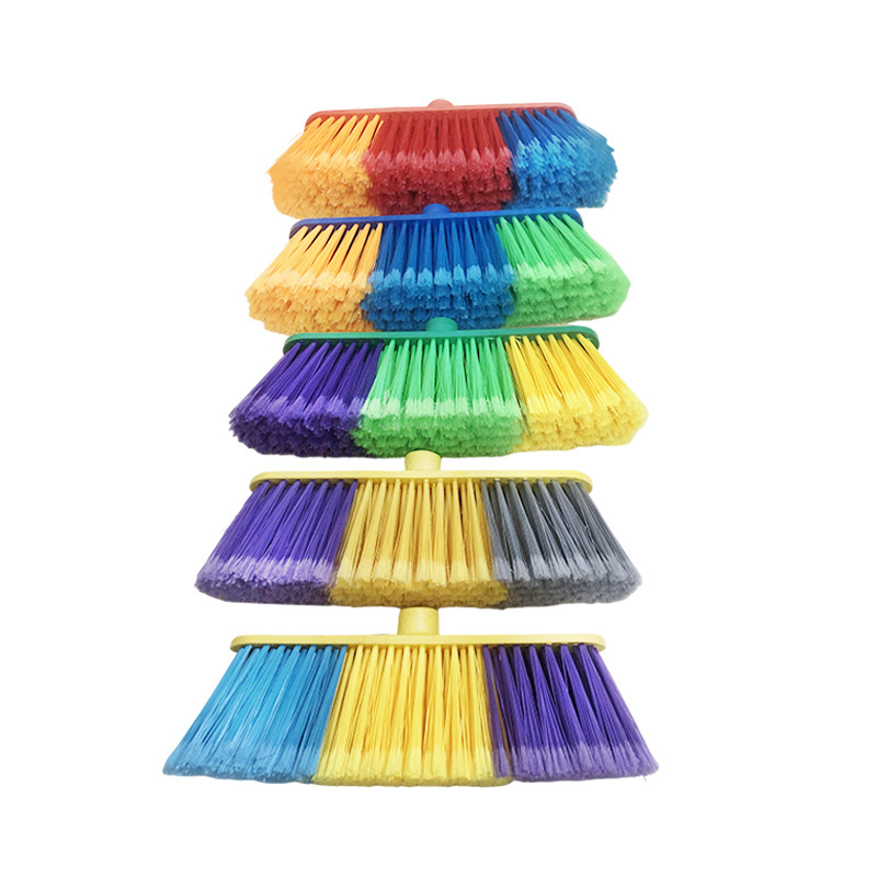 Lightweight Indoor Plastic Broom Head with Feathered Bristles for Home Cleaning Ideal for All Floors