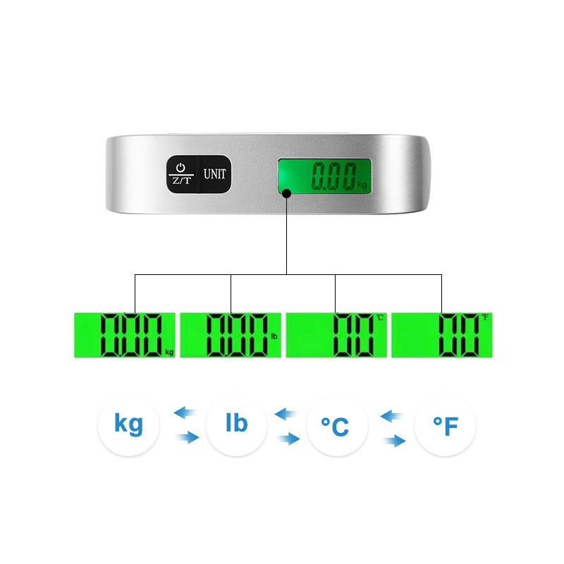 Portable Electronic 50kg abs stainless steel hanging digital luggage scales with lcd display