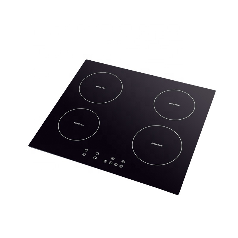 China CE CB Certificate Built in Cooker Kitchen Appliances 4 Burner Black Glass Panel Electric Induction Hob