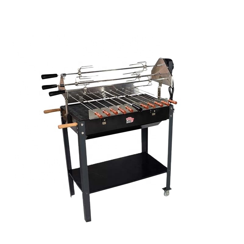 Stainless Steel Deluxe Cyprus BBQ Grill Spit Rotisserie Grill with 2pcs Motor kebab Skewer Cyprus BBQ Grill