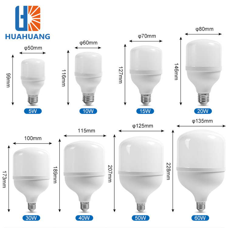 Elegant Design Garage Warehouse PBT PP Housing B22 E27 Base 5 10 15 20 30 40 50 60 Watt LED Light Bulb