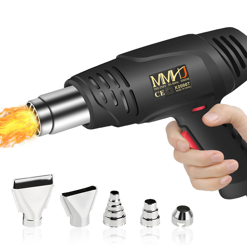 Hot Air Gun 220V Industrial Dual Wind speed Temperature controlled Building Hair Dryer Heat Gun Nozzle