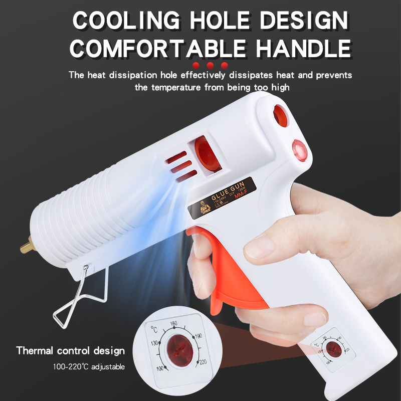 Industrial Electric Hot Melt Glue Gun 100W-150W Power Single Temperature Copper Nozzle Manual Use