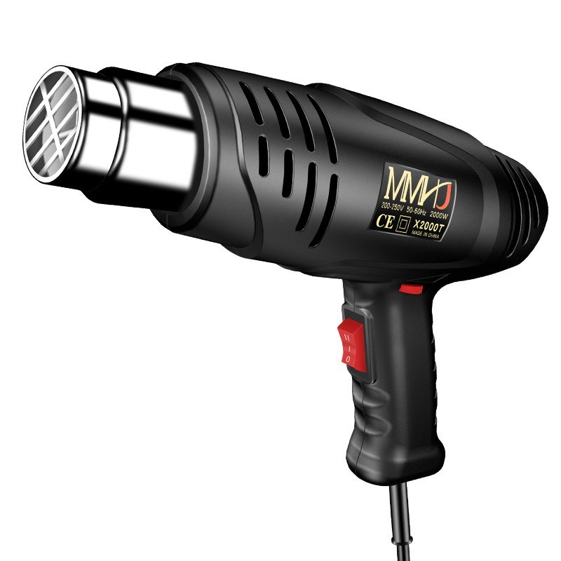 220V Industrial Dual Speed Heat Gun with Temperature Control 2000W DIY Grade Building Hair Dryer Hot Air Gun with Nozzle