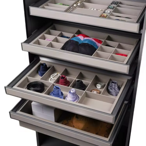 Custom Cabinet Dressers Aluminum Leather Jewelry Pulls  Slides Storage Box Rack Drawers Clothes Hanging Closet Organizer