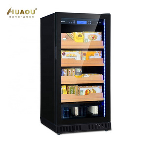 Freestanding Cigar Cigarette Humidor Show Room 500 Cigars  Single Zone Full Glass Door and Digital Temperature Control