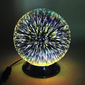 LED Night Light 3D Glass Lamp Firework Style Ball Romantic Desk Lamp