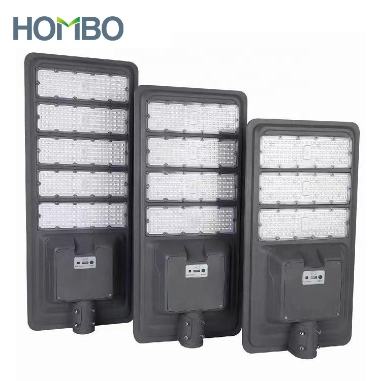 HOMBO Intelligent Remote Control Waterproof IP65 300w 400w 500w Outdoor All In One LED Solar Street Light