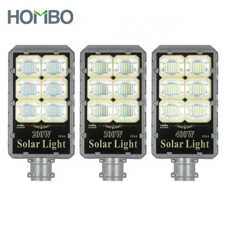 HOMBO Outdoor Waterproof Aluminum Split Street Lamp 60W 100W 200W 300W 400W LED Solar Street Lights