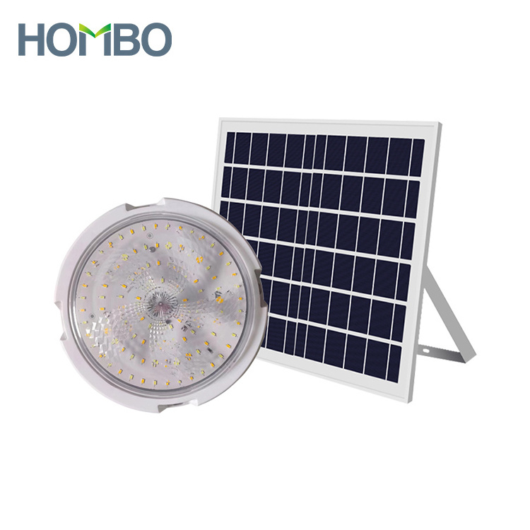 HOMBO Easy Installation Hallway Flush Mount Surface Down Emergency Indoor Outdoor Led Solar Ceiling Light