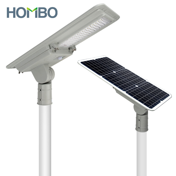 HOMBO Adjustable Aluminium Ip66 Motion Sensor Outdoor 100W 180W SMD All In One LED Solar Street Light