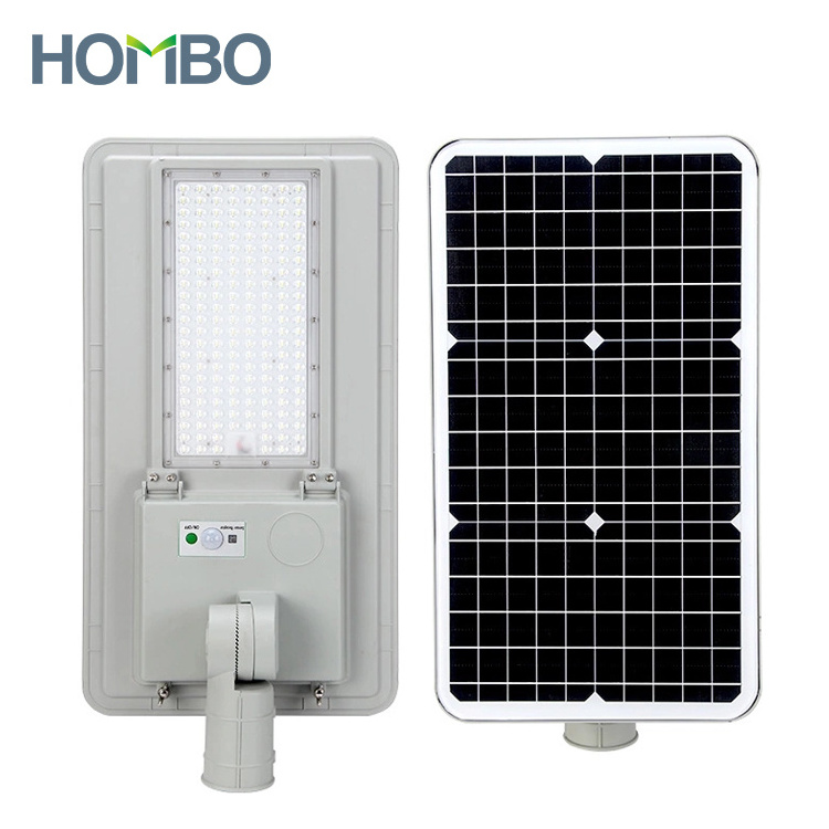 HOMBO Adjustable Aluminium Ip66 Motion Sensor Outdoor 100W 180W SMD All In One LED Solar Street Light