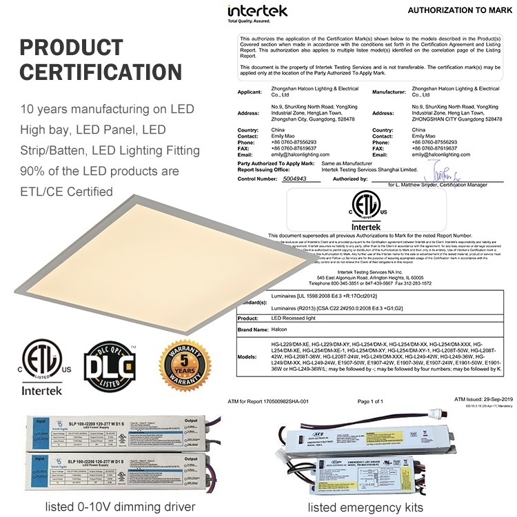 Office Dimming Lighting Square Recessed Backlit 60x60 20w 30w 40w 50w Led Panel Light