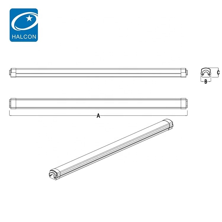 Wholesale Indoor Lighting Fixture Linear Tube Waterproof Ip65 36w 60w 4ft 8ft Aluminum T8 Led Tri Proof Light