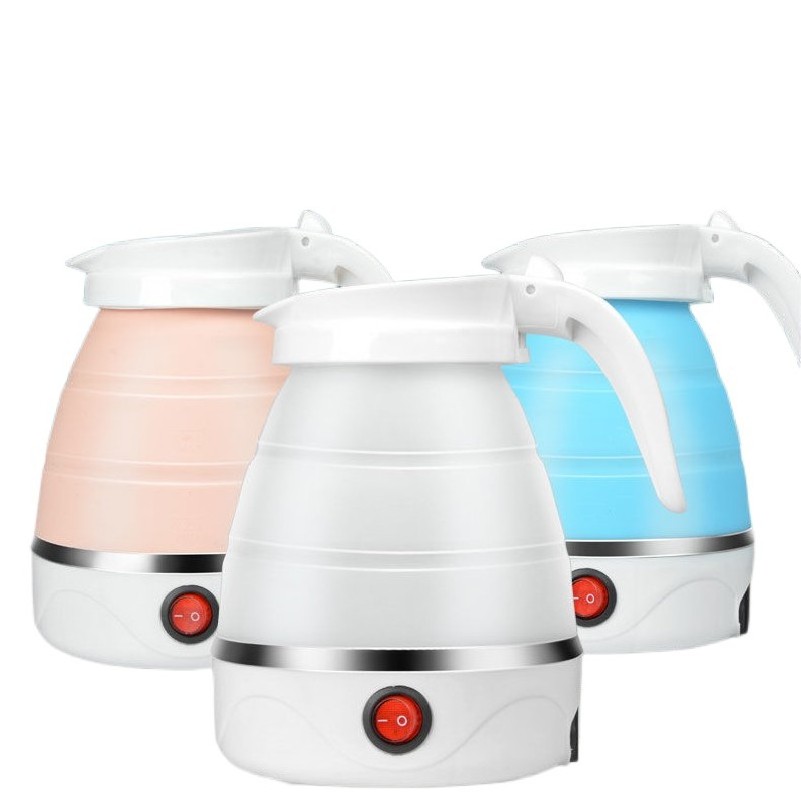 High Quality Baby Grade  Silica Gel Foldable Travel Camping Portable Water Boiler Kettle 0.6L Mini Portable Electric Kettle