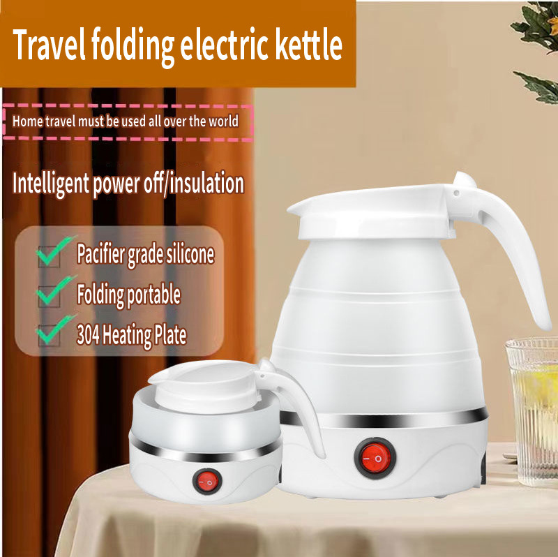 hot selling foldable water kettles coffee mini 600ml  portable tea travel silicone electric kettle