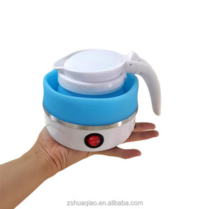 Mini folding kettle portable silicon teapot electric 110V/220V water kettle stainless steel for outdoor travel