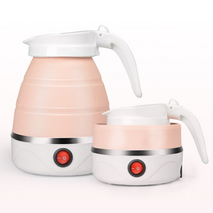 Silicone Travel Foldable Electric Kettle Portable Dry Protection with Dual Voltage and Separable Power Cord 110-220V Steel OEM