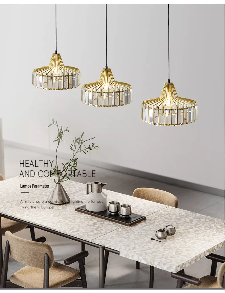 Lighting Fixtures Modern E27 Restaurant Study Room Decoration Design Light Led Ceiling Crystal Chandelier