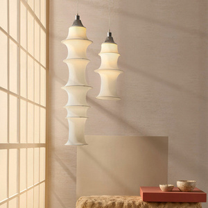 modern simple indoor decorative home hotel villa japanese style creative cloth art led pendant light