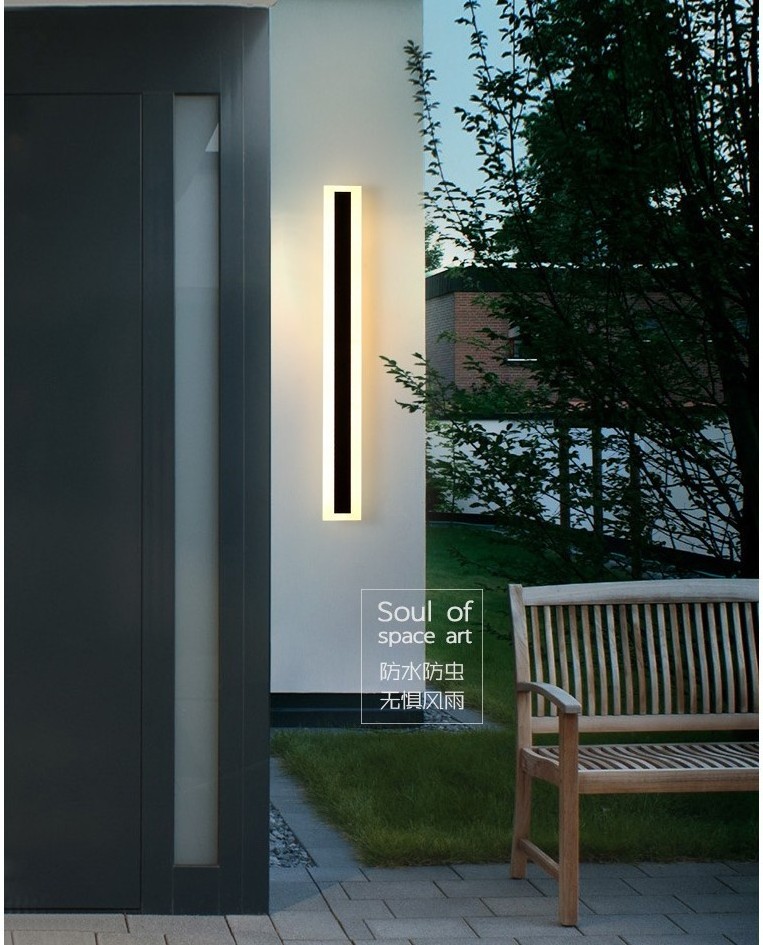 Modern outdoor long led wall lamp Nordic villa living room indoor bedroom bed minimalist light luxury acrylic light