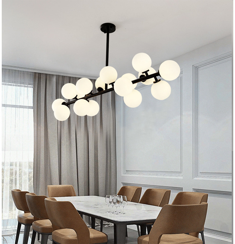 led circle pendant light bedroom dining room living room chandelier glass ball magic bean pendant light chandeliers