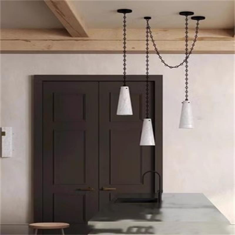 Spanish marble chandelier creative simple designer personality light luxury living room restaurant villa model chain chandelier