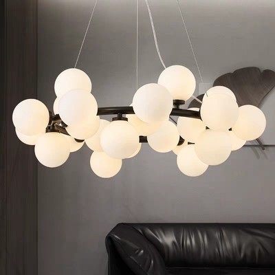 led circle pendant light bedroom dining room living room chandelier glass ball magic bean pendant light chandeliers