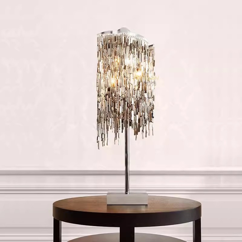 Stainless steel floor lamp post modern light luxury ins wind bedside lamp new living room bedroom floor sofa lamp