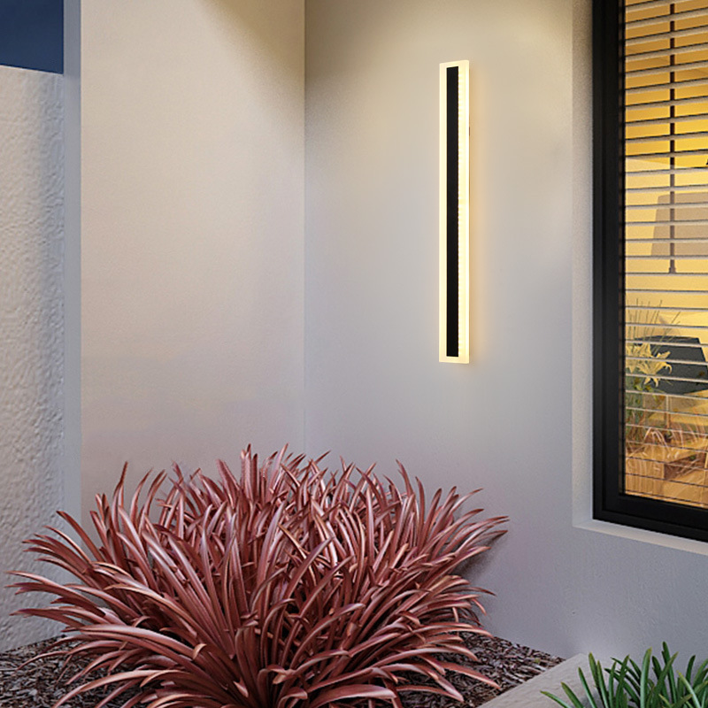 Modern outdoor long led wall lamp Nordic villa living room indoor bedroom bed minimalist light luxury acrylic light