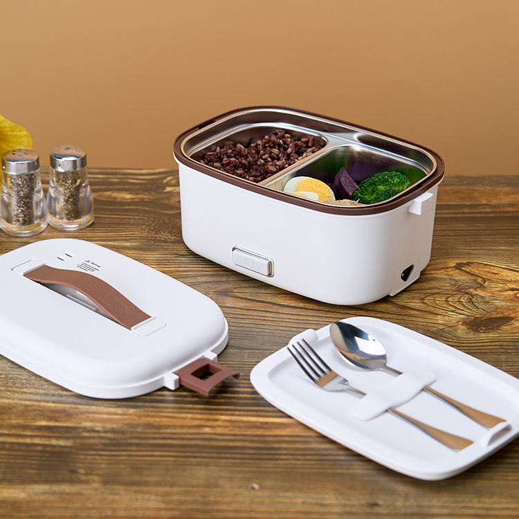 The Avec Sac self-heating food heater for cars and homes uses a portable USB battery-powered electric lunch box