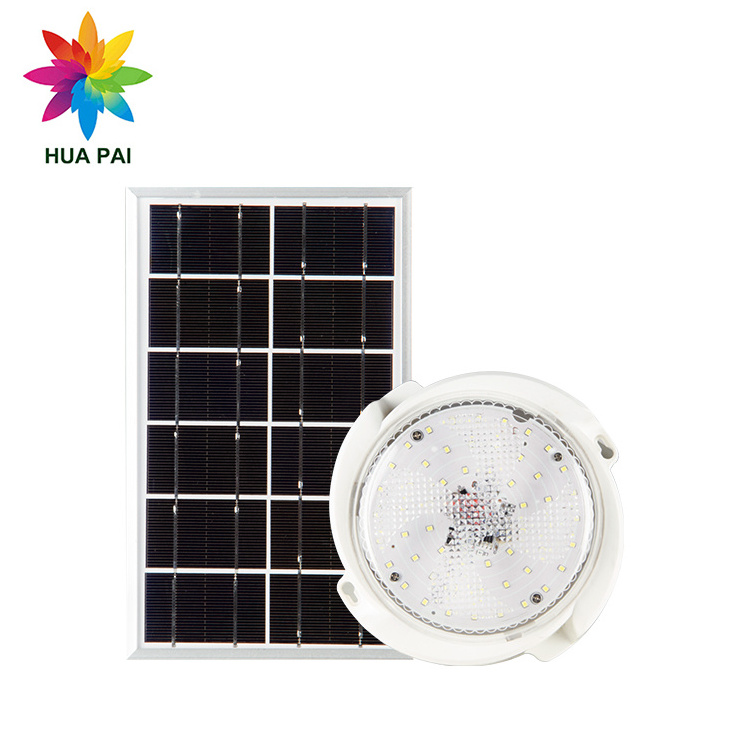 HUAPAI Smart Control Waterproof Ip65 ABS Housing 40w 60w 100w 200w 300w LED Solar Power Ceiling Fixtures Light