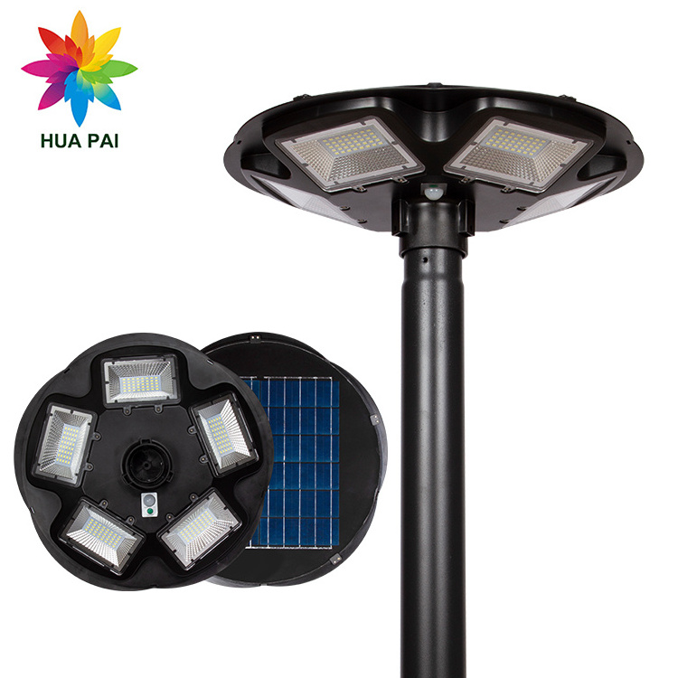 HUAPAI Good Quality ABS Ip65 Outdoor Landscape Lawn Waterproof 150 200 250 Watt LED Solar Garden Light