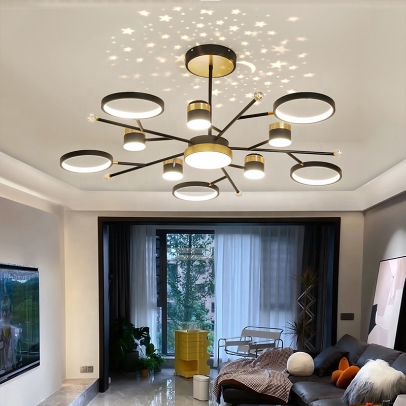 Starry Sky Lighting For Living Room Decor Bedroom Loft Dining Room Kitchen Island Nursery Modern Chandelier New LED Lamp Fixture