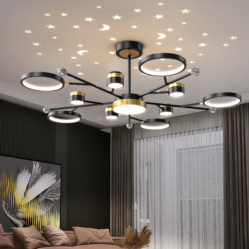 Starry Sky Lighting For Living Room Decor Bedroom Loft Dining Room Kitchen Island Nursery Modern Chandelier New LED Lamp Fixture