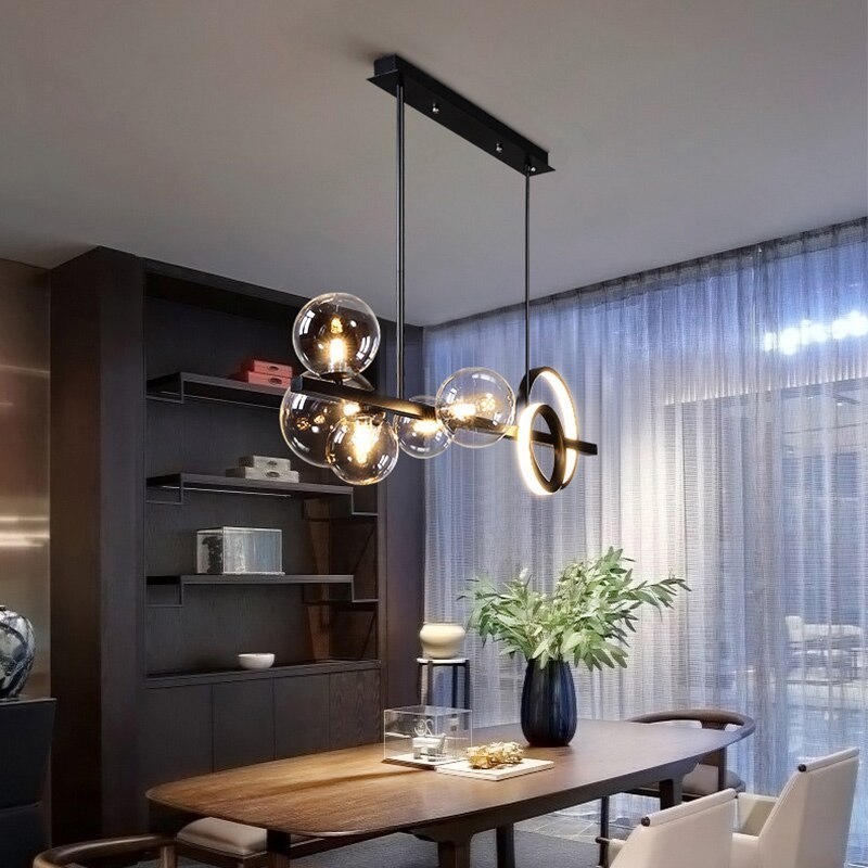 Nordic Ceiling Chandelier for Living Room Dining Kitchen Bar Modern Glass Ball Hanging Pendant Lights Interior Lighting Lamps