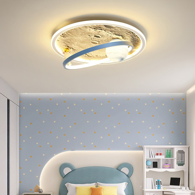 Modern LED Chandelier Lamps for Nursery Children Room Boy Ceiling Pendant Lights Remote Control Study Bedroom Indoor Lighting