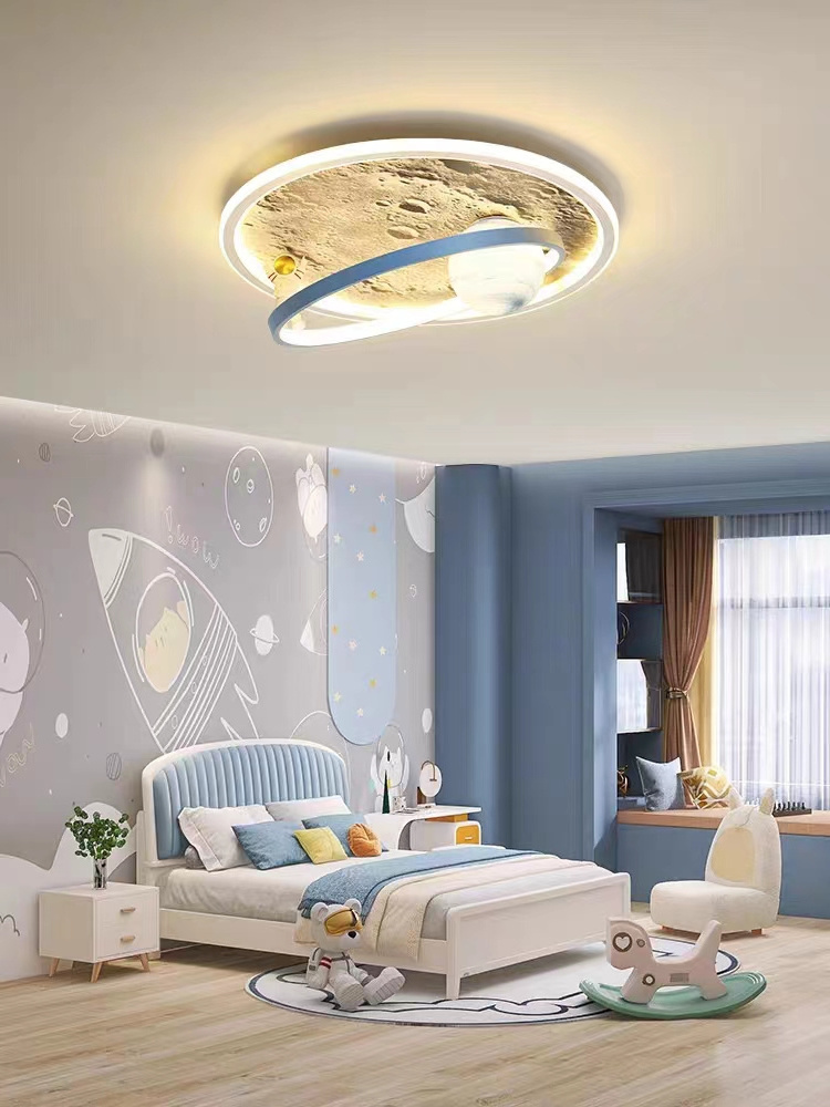 Modern LED Chandelier Lamps for Nursery Children Room Boy Ceiling Pendant Lights Remote Control Study Bedroom Indoor Lighting